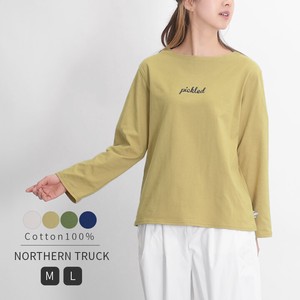 T-shirt Pullover Long Sleeves T-Shirt Long T-shirt Embroidered Cut-and-sew