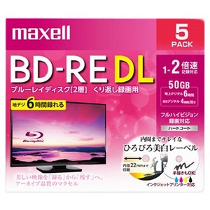 マクセル Maxell 録画用BD-RE 2倍速（5枚パック）BEV50WPE.5S