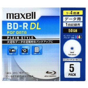 マクセル Maxell データ用BD-R「Plain style」1-4倍速（5枚パック）BR50PPLWPB.5S 21C