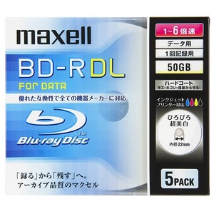 マクセル Maxell データ用BD-R 50GB 1-6倍速 インクジェットプリンタ対応（5枚パック）BR50PWPC.5S 21C