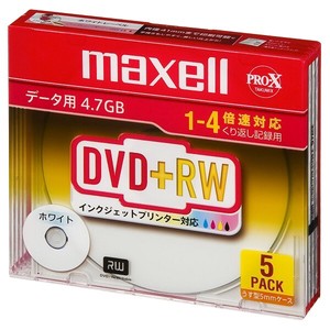 マクセル Maxell データ用DVD-RW 1-2倍速（5枚パック）D+RW47PWBS1P5S