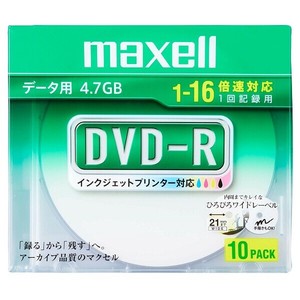 マクセル Maxell データ用DVD-R 1-16倍速 ひろびろ美白レーベル（10枚入り）DR47WPDS1P10SA