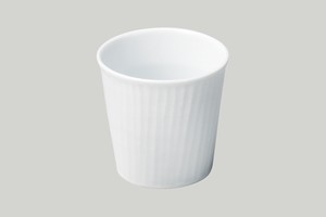 陶彩「ﾅﾁｭﾗﾙT」白磁十草彫　寛ぎカップ【日本製 カップ 陶器 波佐見焼】