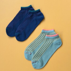 Ankle Socks Stripe Socks Ladies' 2-pairs