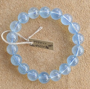 Gemstone Bracelet Aquamarine/Coral 11mm