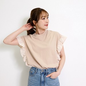 T-shirt Ruffle T-Shirt Ladies' Short-Sleeve Cut-and-sew