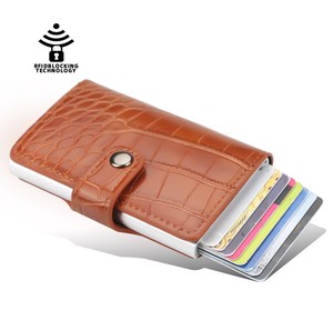 スライド式カードケース RFID 磁気防止 スキミング 防止 カード入れ ホルダー 名刺入れ コンパクト 財布