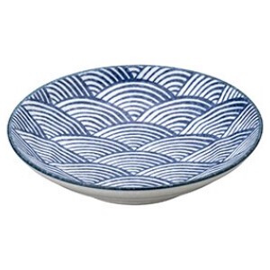 白雪青海波 三ツ輪カレー皿・7.5めん皿　 陶器 和食器 日本製 美濃焼　トレー プレート