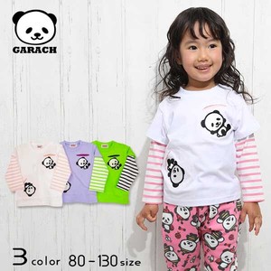Kids' 3/4 Sleeve T-shirt T-Shirt Pocket Layered Panda