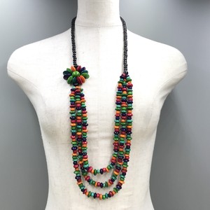 Wooden Chain Necklace Colorful