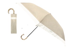 【2023新作】【晴雨兼用】【完全遮光】まるい3段折りたたみ傘　グログラン　ラテベージュ　210492