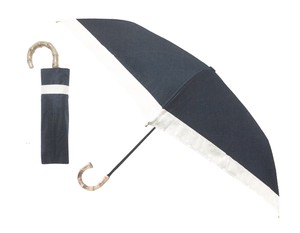 【晴雨兼用】【完全遮光】まるい3段折りたたみ傘　グログラン　ネイビー　787283