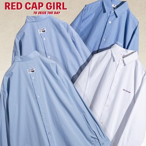Button Shirt Oversized Back Buttons RED CAP GIRL