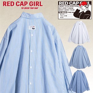 Button Shirt Oversized Back Buttons RED CAP GIRL