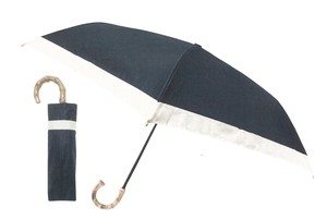 【晴雨兼用】【完全遮光】おおきめ！まるい3段折りたたみ傘　グログラン　ネイビー　204654