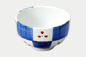 Tokoname ware Rice Bowl Pottery Checkered Made in Japan