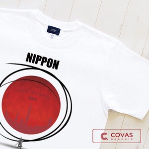 ユニセックス・プリントTシャツ　"日ノ丸東京"　ホワイト　半袖 Tシャツ