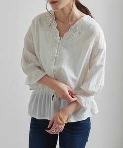 Button-Up Shirt/Blouse Cambric Cotton