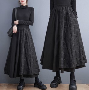Skirt Long Sleeves black One-piece Dress Ladies' NEW
