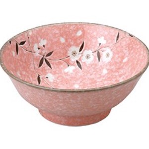 ピンク桜 6.8高台ラーメン丼 ボウル 美濃焼 日本製 陶器