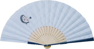 Japanese Fan Hyotoko Embroidered
