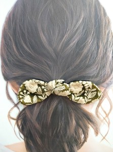 Hair Clip Ribbon Embroidered
