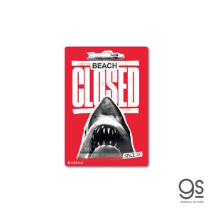 ジョーズ ダイカットミニステッカー BEACH CLOSED 映画 シリーズ サメ ユニバーサル アトラクション WS-009
