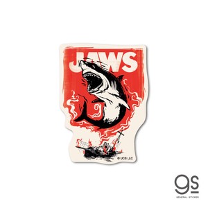 ジョーズ ダイカットミニステッカー JAWS 船炎上 映画 シリーズ サメ ユニバーサル アトラクション JWS-011