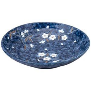 ナス紺桜 三ツ輪7.5めん皿 陶器 和食器 日本製 美濃焼 プレート