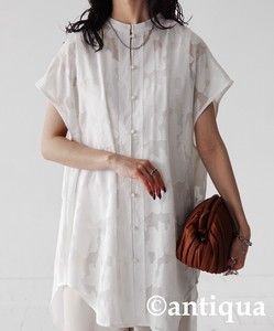 Antiqua Button Shirt/Blouse Floral Pattern Sleeveless Ladies'