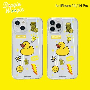 BOOGIE WOOGI [iPhone14/14Pro] オーロラケース Yellow（イエロー） ホログラム アイフォン カバー