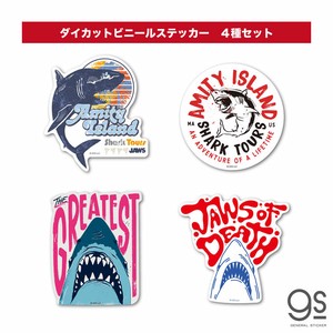【全4種類セット】 JAWSダイカットステッカー 映画 シリーズ サメ ユニバーサル JWS-SET02