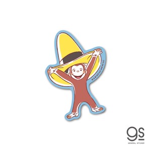 おさるのジョージ ダイカットミニステッカー アニメ 帽子から ユニバーサル グッズ イラスト CG-023