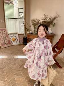 Kids' Casual Dress Pudding Floral Pattern Kids