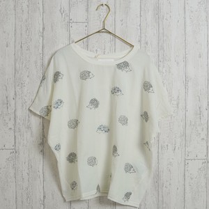 Button Shirt/Blouse Pullover Hedgehog French Sleeve Embroidered