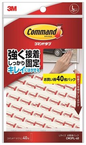 スリーエムジャパン CM3PL-40 コマンドタブL得 ホワイト 吸着 テープ 吸着 貼って剥がせる しっかり固定