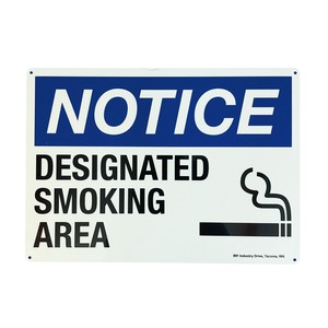 SECURITY SIGN / SMOKING AREA-BLUE プレート サイン 蓄光看板 アメリカン雑貨