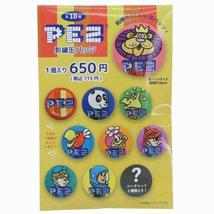 【缶バッジ】PEZ 刺繍カンバッジ全10種 お菓子パッケージ