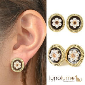 Clip-On Earrings Pearl Earrings Flower Ladies' Retro