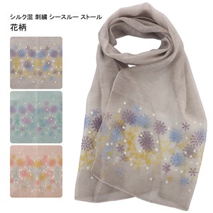 Stole Floral Pattern Spring/Summer Embroidered Stole