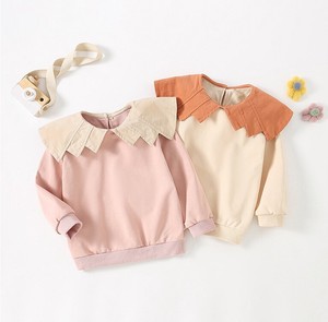韓国スタイル　スプリングカラーブラウス ソリッド シャツ  ベビー　新生児　キッズ　子供服