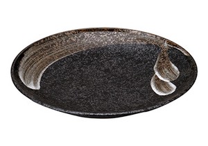 明世荒刷毛中皿 大皿 プレート 陶器 日本製 美濃焼