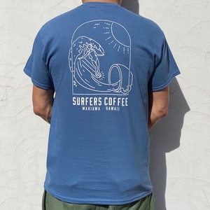 Sale!! Tシャツ　SURFERS COFFEE  CUP SPILL  インディゴブルー