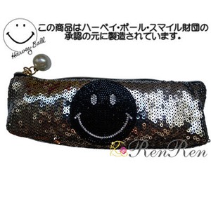 キラキラスマイルデコスパンコールメガネ＆ペンケース(ソフト)　メガネケース　小物入れ　リップケース