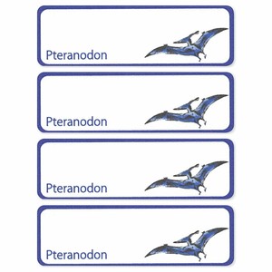 【お名前シール】シール＆アイロン両用ネームラベル 4枚セット プテラノドン 恐竜