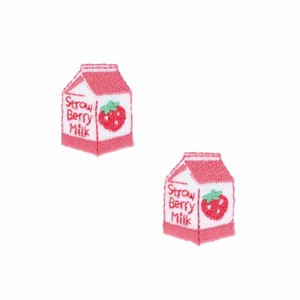 【ワッペン】ミニワッペン 2枚セット イチゴミルク お気に入りシリーズ