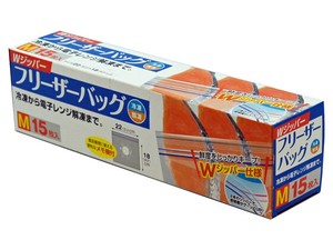 新 WジッパーフリーザーバッグM15枚【まとめ買い10点】