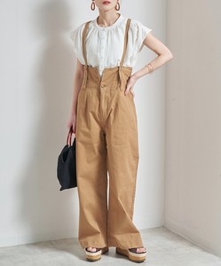 Full-Length Pants High-Waisted Twill Cotton