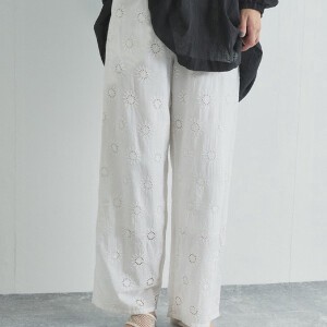 Full-Length Pant Easy Pants Cotton Embroidered