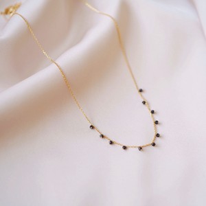 Peridot/Onyx Silver Chain Necklace